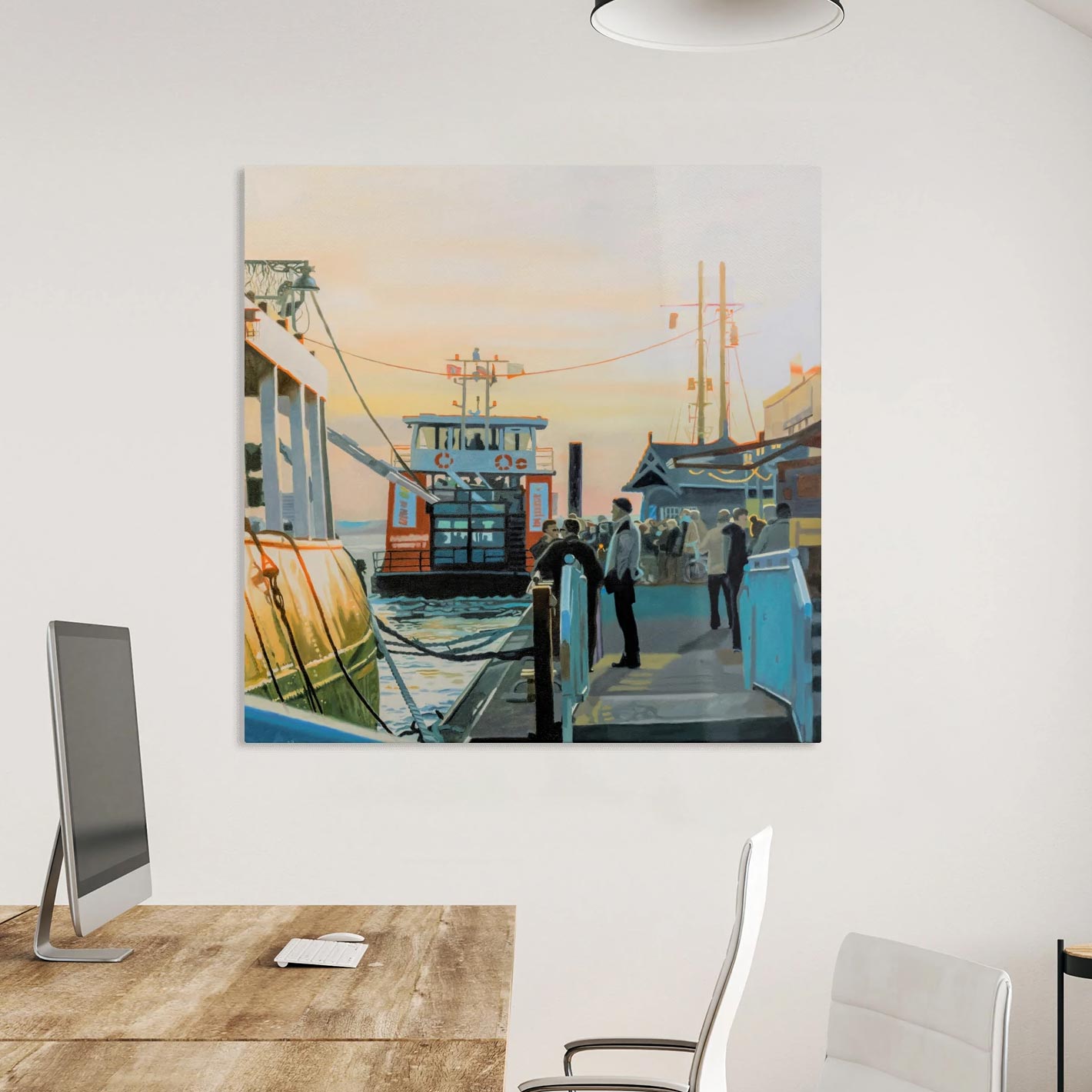 Quadratisches Bild an einer Wand