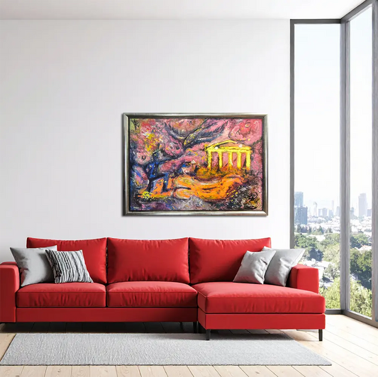 City Lights von Maren Lüke-Amato an der Wand – Expressionistisches Ölgemälde, 140x100 cm, Öl auf Leinwand | Kunst-Direkt.de