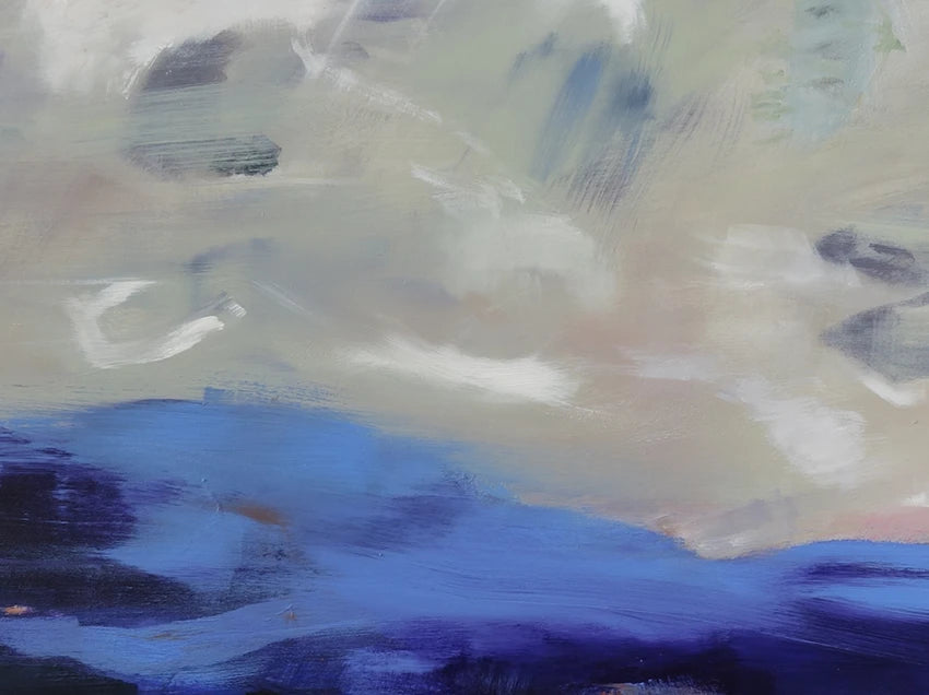 Acrylgemälde auf Leinwand, eine abstrakte welle spült über den Sand, detail strand, 120 x 160 cm, Marion Schmidtke, Kunst-Direkt.de