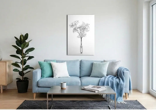 Gypsophila 1 von Birte Zabel an der Wand – Fineart Print auf Alu-Dibond matt, limitierte Auflage, botanische Fotokunst | Kunst-Direkt.de