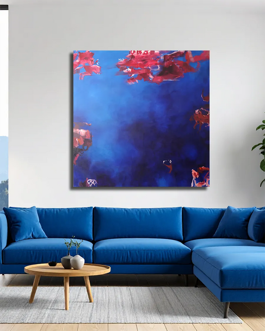 Red corals in the deep blue sea