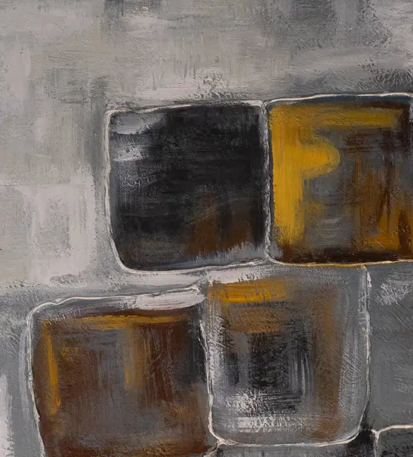 Gefundene Felder - Abstrakte Landschaft - ölgemälde auf Leinwand, details 2