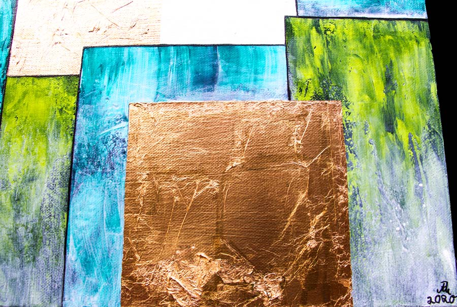 abstrakte ansicht einer Stadt, hochformat, Acrylgemälde, Details