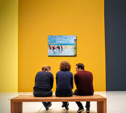 Ölgemälde, Strand bei Regen, 50 x 70 cm, Ulla Kutter, Kunst-Direkt.de, hängend