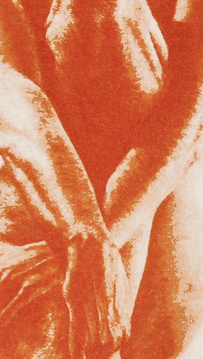 Frauenakt in Rötelkreide, Detailansicht