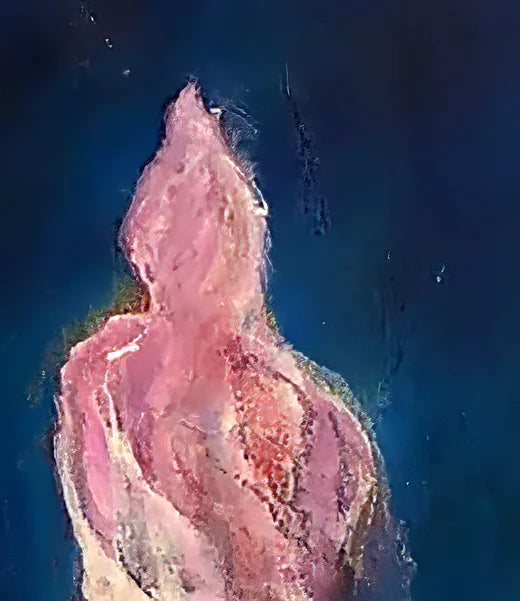Ruhe nach dem Sturm - Abstrakte Landschaft - Ölgemälde auf Holz, 40 x 15cm, Detail farben, Annette Brasch, Kunst-Direkt.de, Newart.gallery.