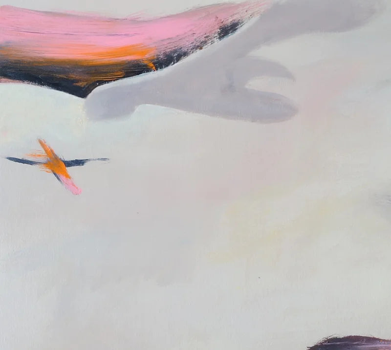 quadratisches Gemälde eines Strandes mit Steinen und Sand, detail steine, abstrahiert, 100 x 100 cm, Marion Schmidtke, Kunst-Direkt.de