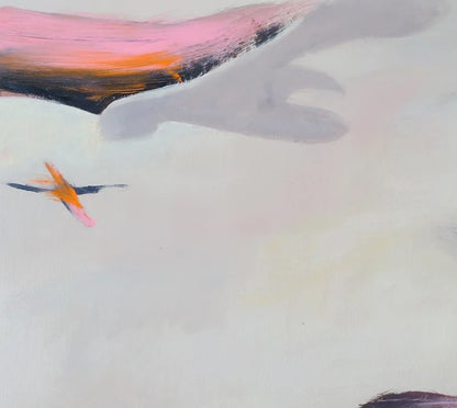 quadratisches Gemälde eines Strandes mit Steinen und Sand, detail steine, abstrahiert, 100 x 100 cm, Marion Schmidtke, Kunst-Direkt.de