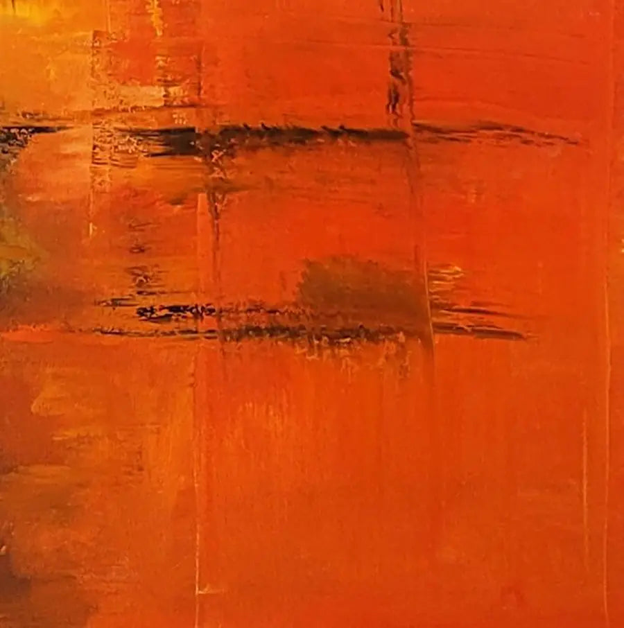 Detailaufnahme Abendtörn – Farbschichten und Relief-Textur des Spachtelgemäldes von Roger Ziereisen | Kunst-Direkt.de
