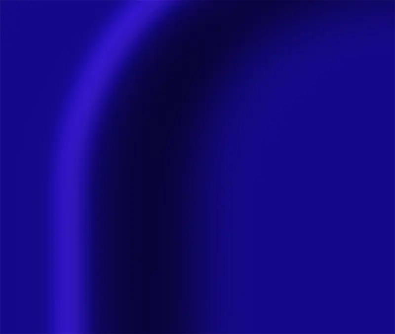 Ein Oval ist auf blauem Hintergrund zu sehen, es scheint dreidimensional aus dem Bild hervorzutreten. Detailansicht  der linken oberen Ecke.