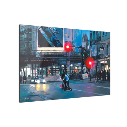 Fineart Print eines Ölgemäldes von Ulla Kutter, Staßenszene Hamburg, verschiede Ausführungen, Kunst-Direkt.de