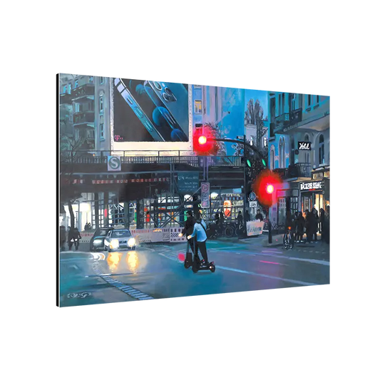 Fineart Print eines Ölgemäldes von Ulla Kutter, Staßenszene Hamburg, verschiede Ausführungen, Kunst-Direkt.de