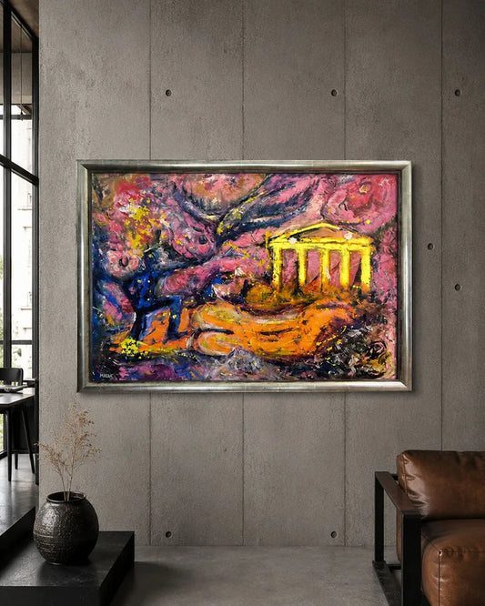 City Lights von Maren Lüke-Amato an der Wand – Expressionistisches Ölgemälde, 140x100 cm, Öl auf Leinwand | Kunst-Direkt.de