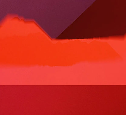 Detailansicht des  abstrakten werkes mit dunkelroten, hellroten und violetten Flächen