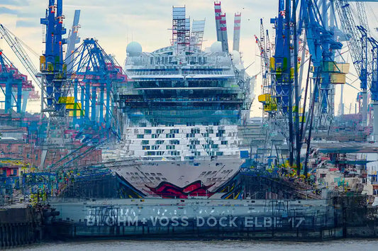 Cruise ship on dry dock