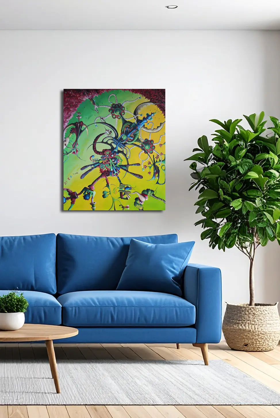 Das kommt mir nicht aufs Brot von Dieter Roth an der Wand – Original-Ölgemälde, 100x120 cm, fantastischer Realismus, signiertes Unikat 2016 | Kunst-Direkt.de

