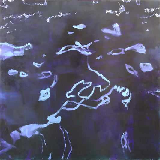 Deep Sea – Ölgemälde von Marion Schmidtke, 160x160 cm, Großformat, Tiefsee in Blau und Türkis | Kunst-Direkt.de
