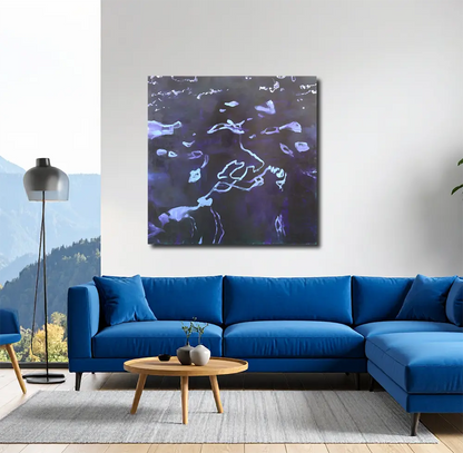 Deep Sea von Marion Schmidtke an der Wand – Großformatiges Ölgemälde, 160x160 cm, Öl auf Leinwand | Kunst-Direkt.de
