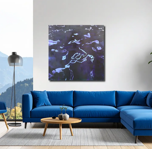 Deep Sea von Marion Schmidtke an der Wand – Großformatiges Ölgemälde, 160x160 cm, Öl auf Leinwand | Kunst-Direkt.de
