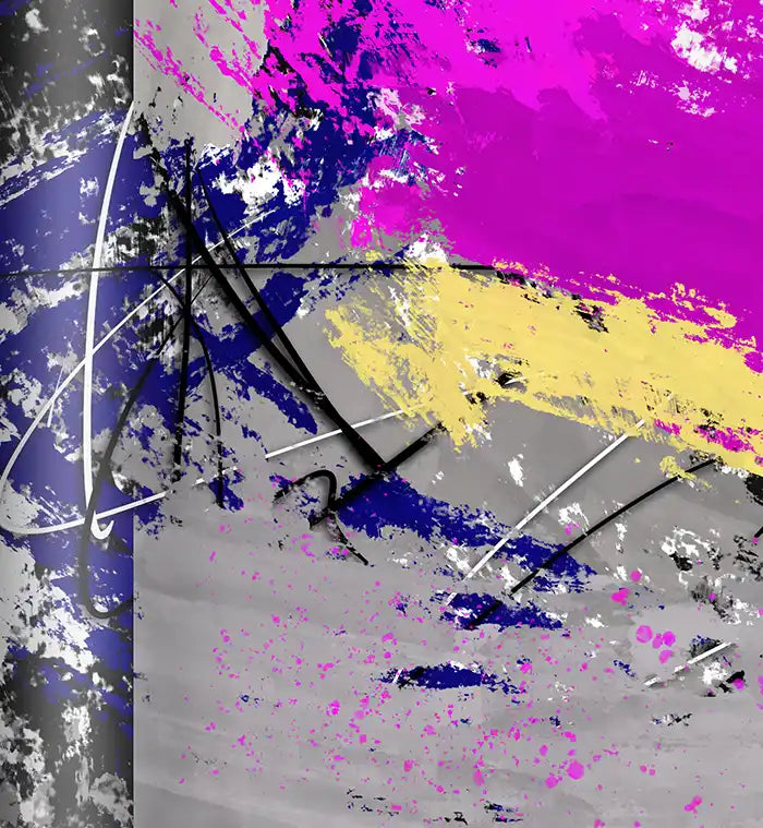 Die Welt wie wir sie kennen - Abstrakte Kunst - Kunstdruck auf Leinwand, format quadrat, detail