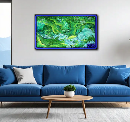 Fish Dances - Abstrakte Kunst - Kunstdruck auf Aluminium, an heller wand hängend