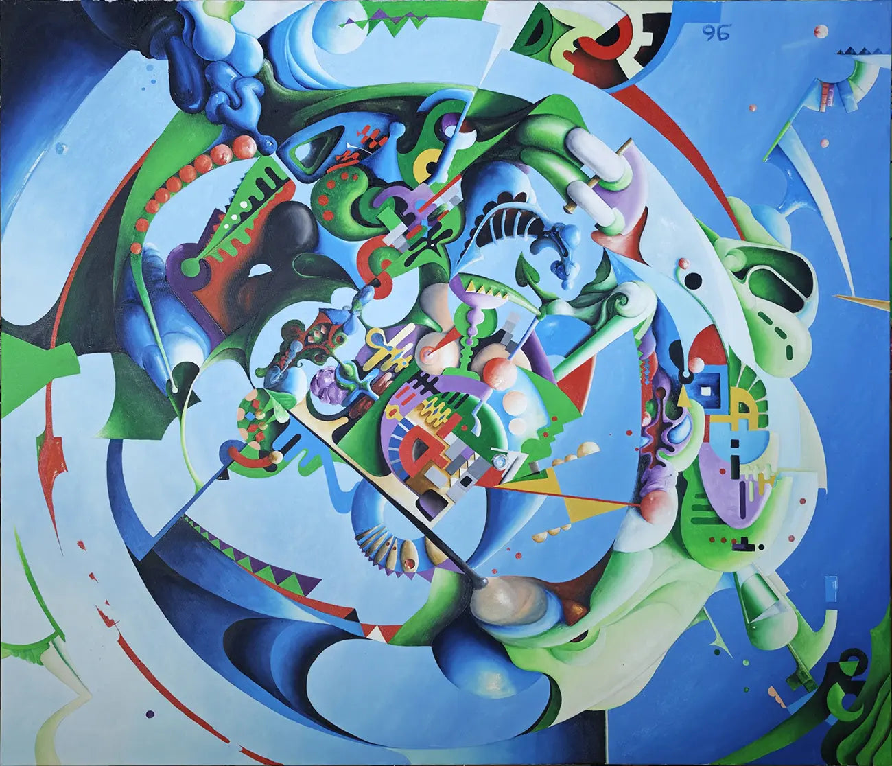 Gegenlaeufige Konstellationen, Ölgemälde, abstrakt, Dieter Roth, 120x140cm, Kunst-Direkt.de