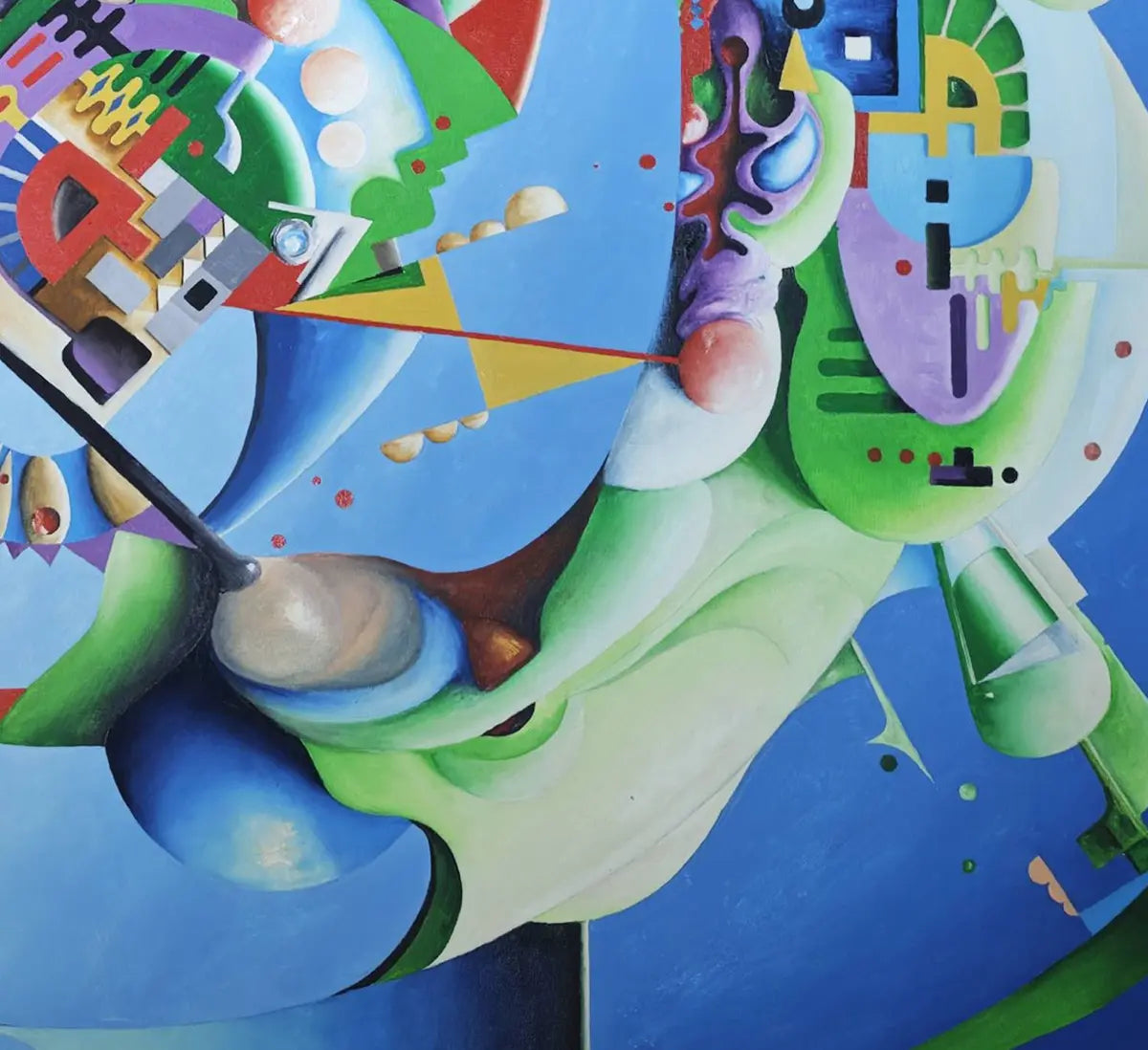 Gegenlaeufige Konstellationen, Ölgemälde, abstrakt, Details Farben, Dieter Roth, 120x140cm, Kunst-Direkt.de