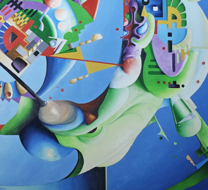 Gegenlaeufige Konstellationen, Ölgemälde, abstrakt, Details Farben, Dieter Roth, 120x140cm, Kunst-Direkt.de