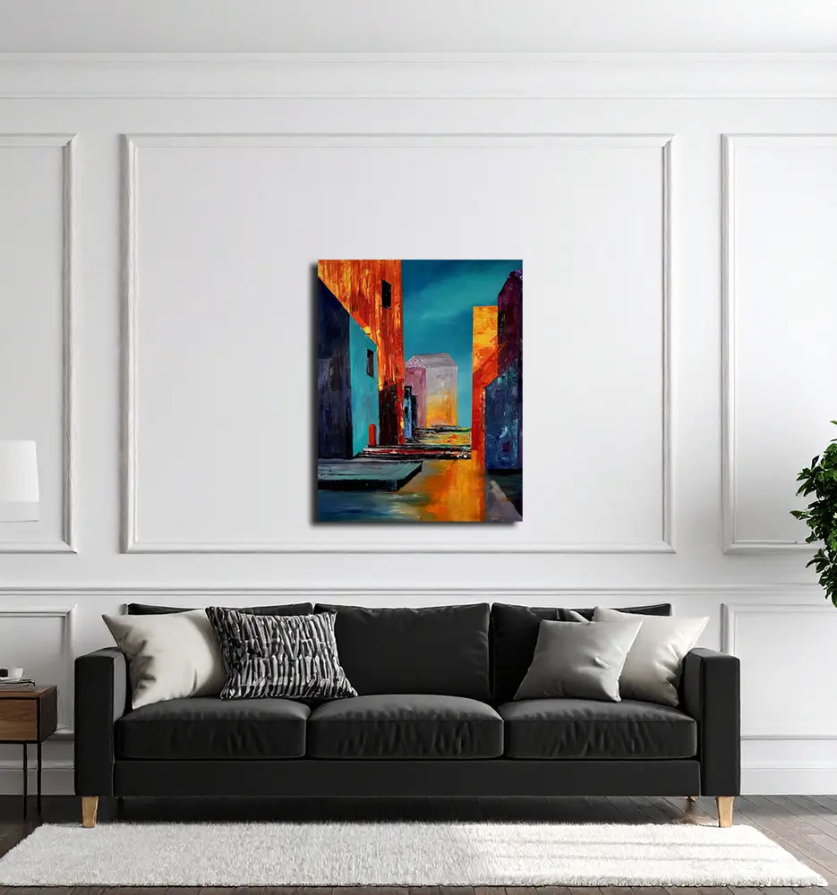 Licht des Nordens von Roger Ziereisen an der Wand – Expressives Ölgemälde, 80x100 cm, Öl auf Leinwand | Kunst-Direkt.de
