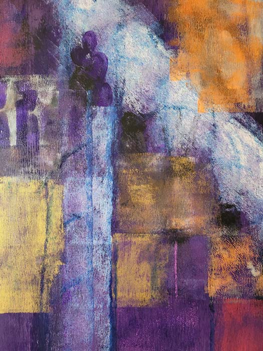 abstraktes Acrylgemälde auf Leinwand von Annette Murphy 