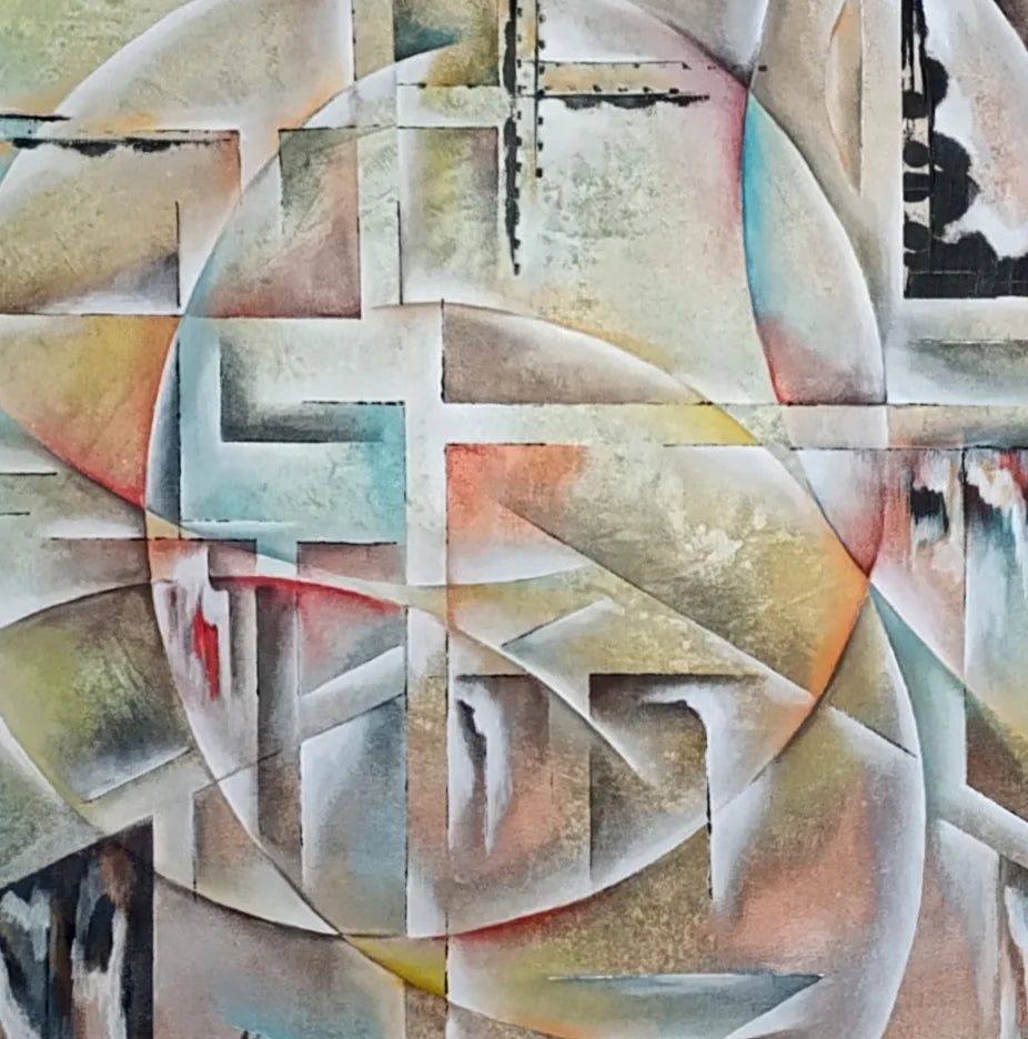 Original Acrylgemälde Ohne Titel von Lothar Bergmann – Großformatige abstrakte Kunst im Querformat 110x80 cm, Detailansicht 2, Kunst-Direkt.de / Newart.gallery