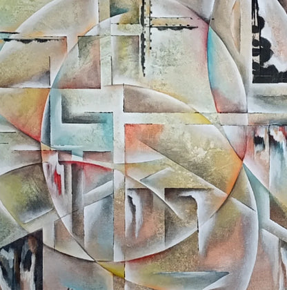 Original Acrylgemälde Ohne Titel von Lothar Bergmann – Großformatige abstrakte Kunst im Querformat 110x80 cm, Detailansicht 2, Kunst-Direkt.de / Newart.gallery
