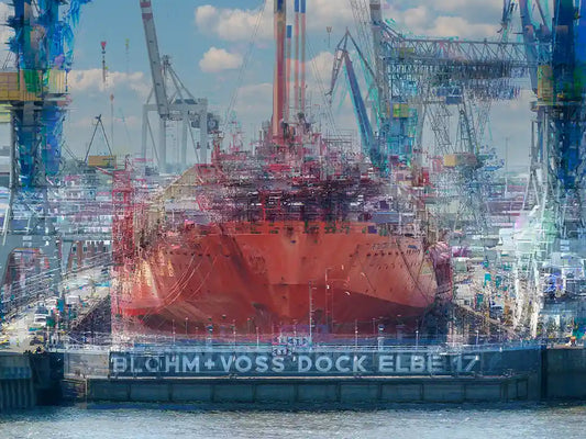 Red ship on dry dock