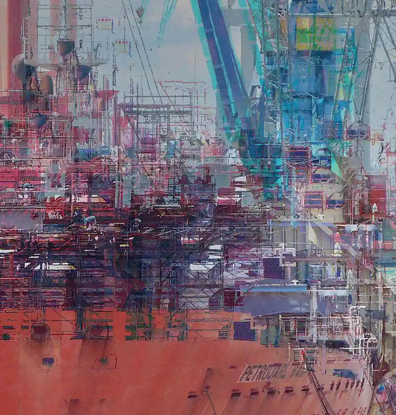 Red ship on dry dock