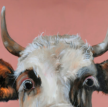 Detailaufnahme Rosamunde – Warme Fellfarben, charakteristische Pinselstriche, intime Ausstrahlung, Christel Keller | Kunst-Direkt.de
