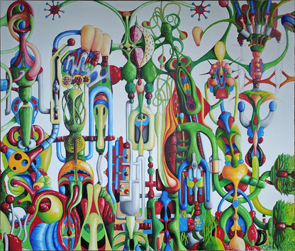Sirius 2 von Dieter Roth an der Wand – Original-Ölgemälde, 120x140 cm, fantastischer Realismus, signiertes Unikat 2024 | Kunst-Direkt.de
