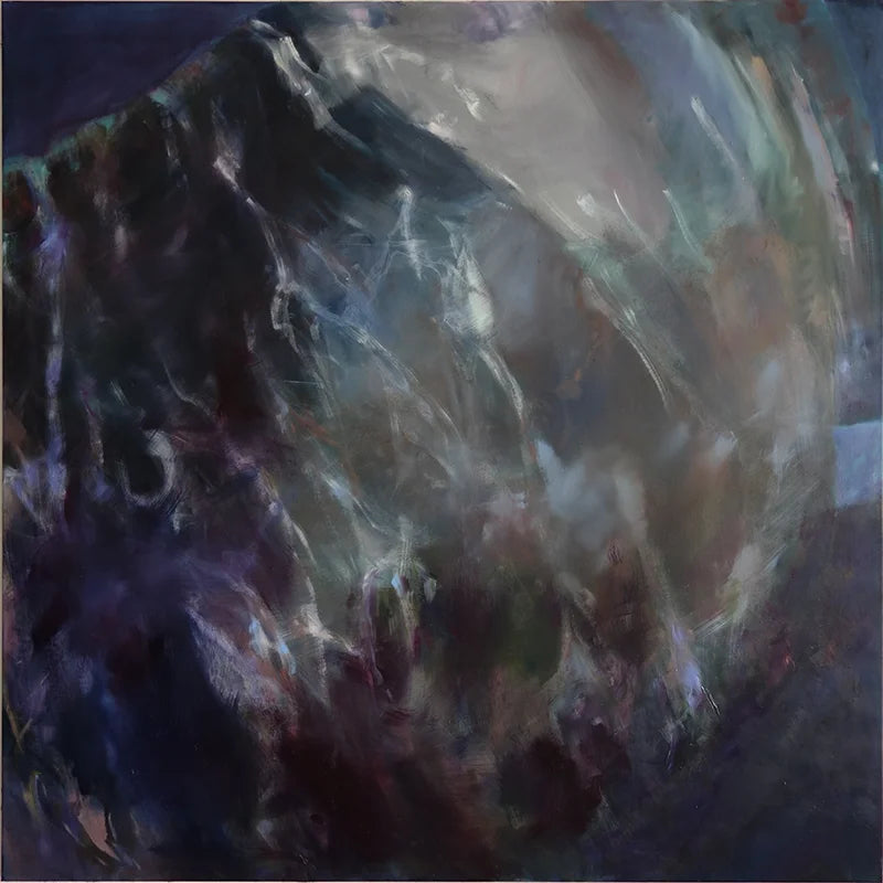 Das Gemälde eines  Tauchganges mit einem Wal, es sind nur Details des Wals erkennbar, 160 x 160 cm, Marion Schmidtke, Kunst-Direkt.de