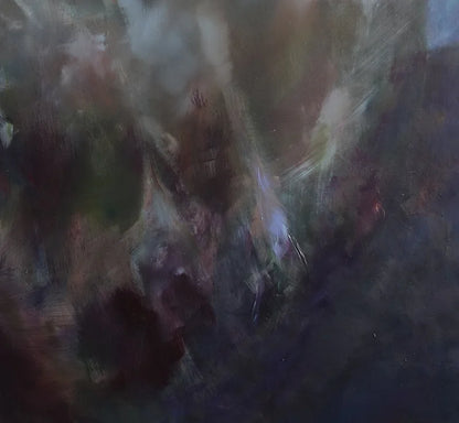 Das Gemälde eines  Tauchganges mit einem Wal, es sind nur Details des Wals erkennbar, 160 x 160 cm, Marion Schmidtke, Kunst-Direkt.de