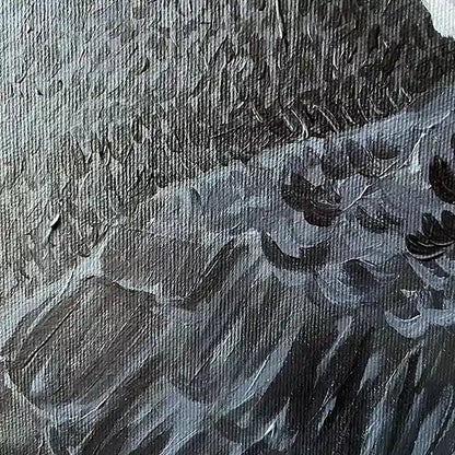 Acrylgemälde eine Tukans, Realistisch und farbenfroh, Detailansicht Gefieder des Tukans