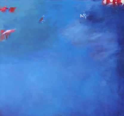 Red corals in the deep blue sea