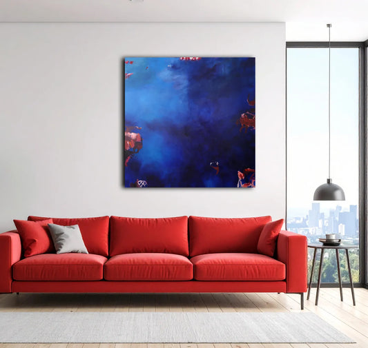 Red corals in the deep blue sea