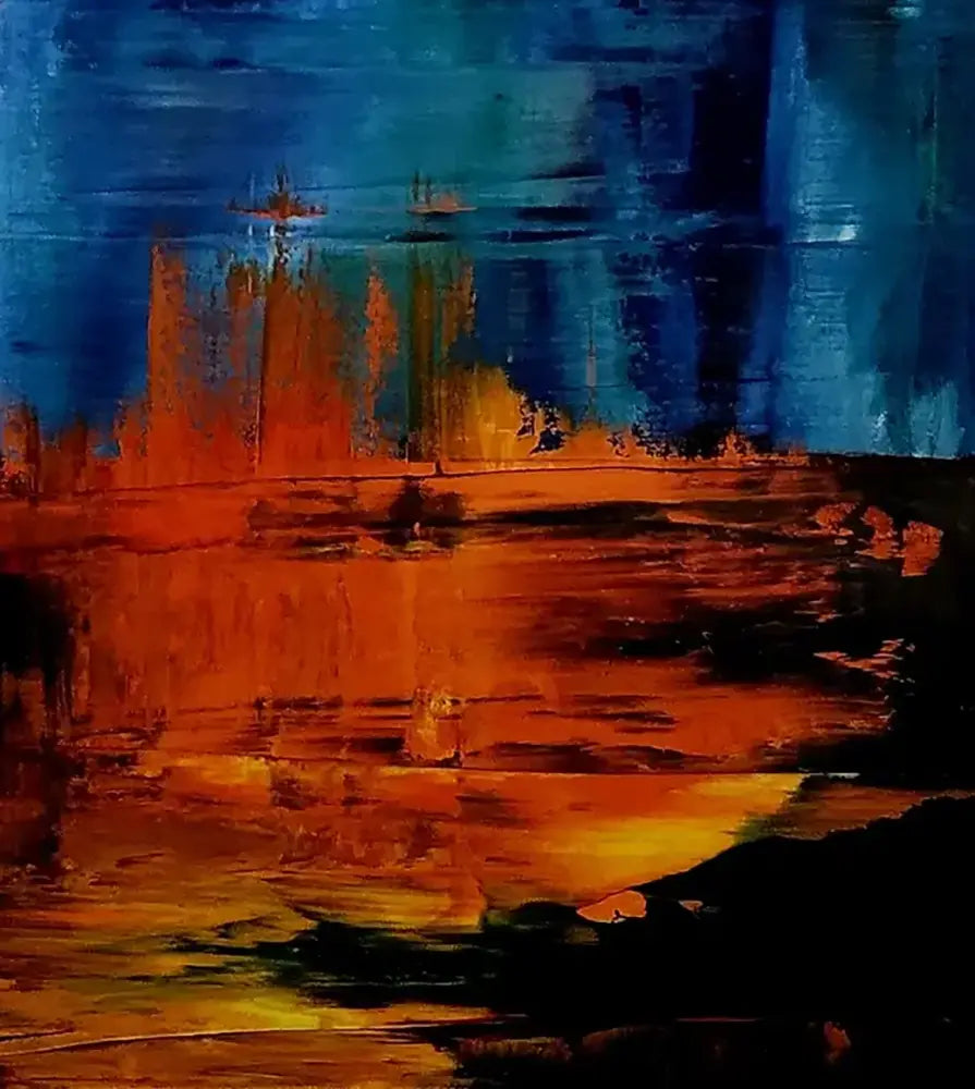 Detailaufnahme Der rote Planet – Glühende Spachteltextur in Rot und Orange, haptisches Relief, Roger Ziereisen | Kunst-Direkt.de
