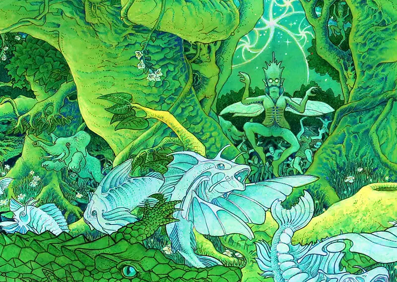 Fineart Print,  Abstraktes Kunstwerk, neonfarbene geometrische, details, 160 x 90 cm, Felix Stöver, Kunst-Direkt.de