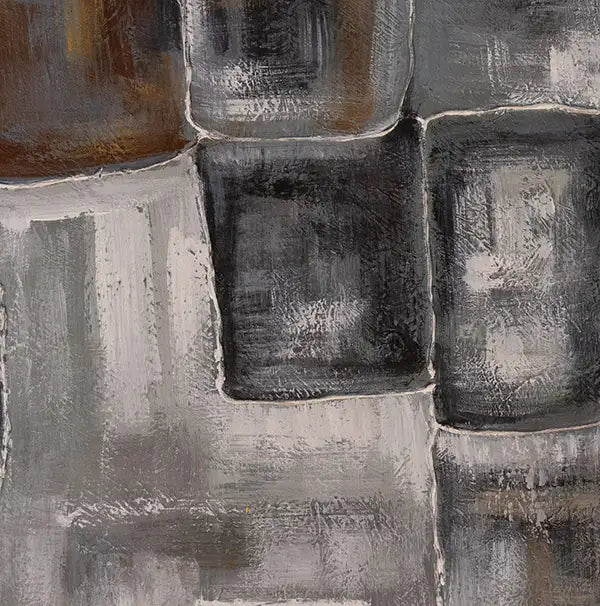 Gefundene Felder - Abstrakte Landschaft - ölgemälde auf Leinwand, detail