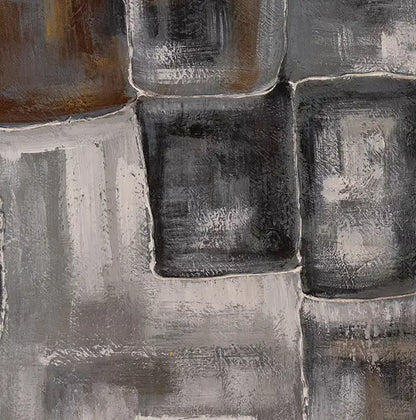 Gefundene Felder - Abstrakte Landschaft - ölgemälde auf Leinwand, detail