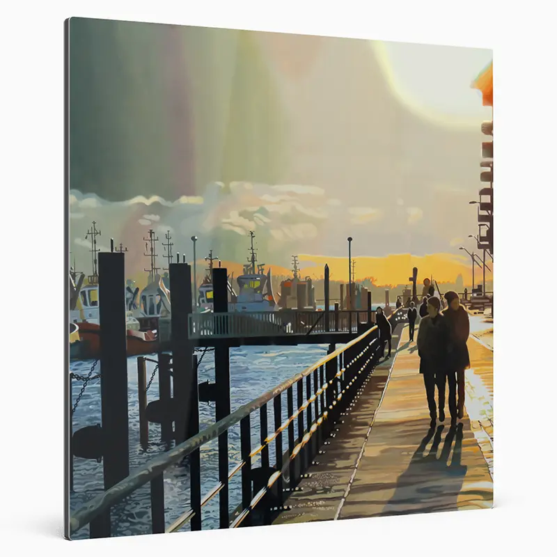 Fineart Print eines Ölgemäldes von Ulla Kutter, ein Paar in Hamburg an der Elbe, verschiede Ausführungen, Kunst-Direkt.de