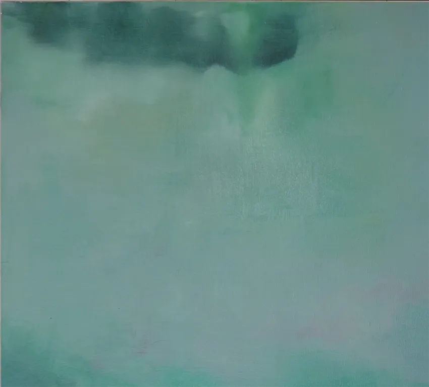 der transparente grüne Ozean, lichtreflexe auf der Oberfläche, querformat, helle grüne Flächen im Ozean