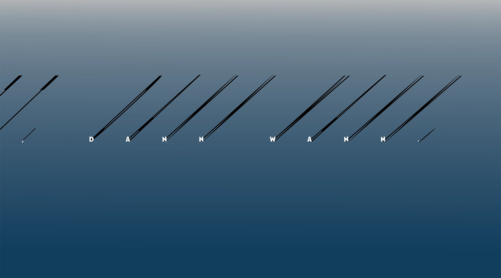 Detailaufnahme Wenn nicht jetzt – Weiß hervorgehobene Buchstaben, tiefschwarze Schatten, atmosphärischer Blau-Grau-Verlauf, Rolf Krieger | Kunst-Direkt.de
