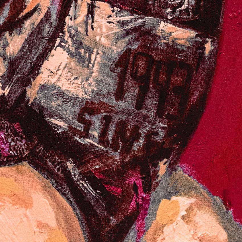 Sinah Kunstdruck Rot Detail-Ansicht - Museumsqualität