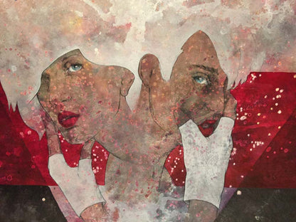 Doppelportrait von 2 Frauen mit handschuhen